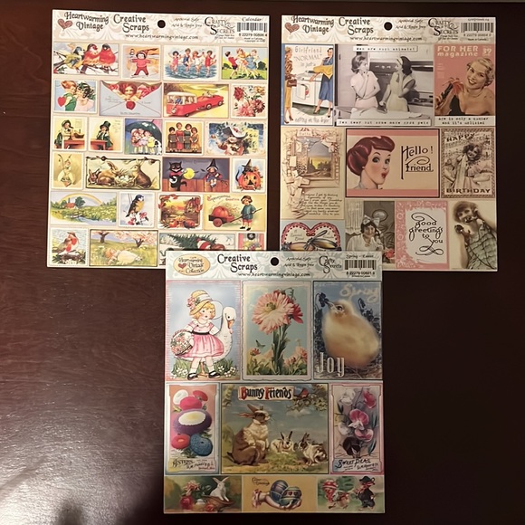 Crafty Secrets Heartwarming Vintage Creative Scraps, bundle of 28 - Picture 3 of 7